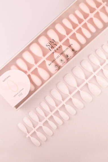 Soft gel press on Tip Natural Medium Almond 02