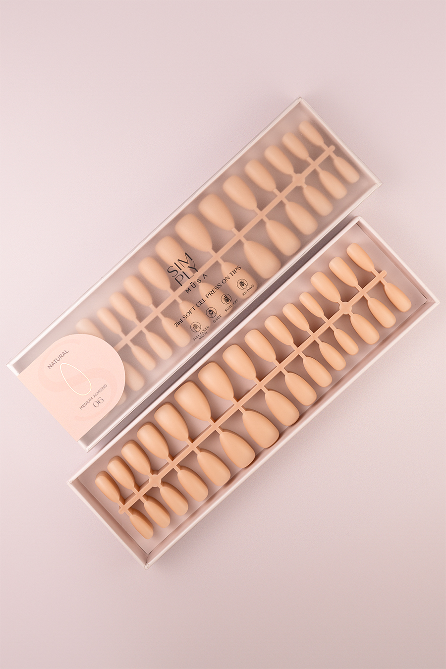 Soft gel press on Tip Natural Medium Almond 06 – Image 2