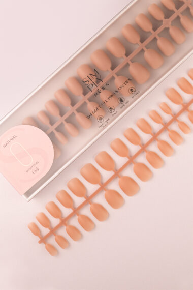 Soft gel press on Tip Natural Short Oval 04