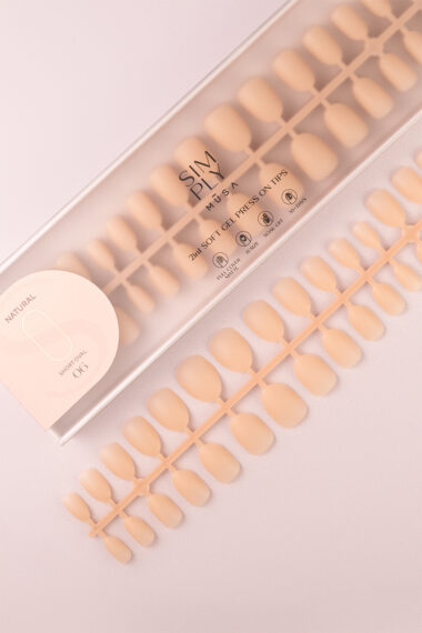 Soft gel press on Tip Natural Short Oval 06