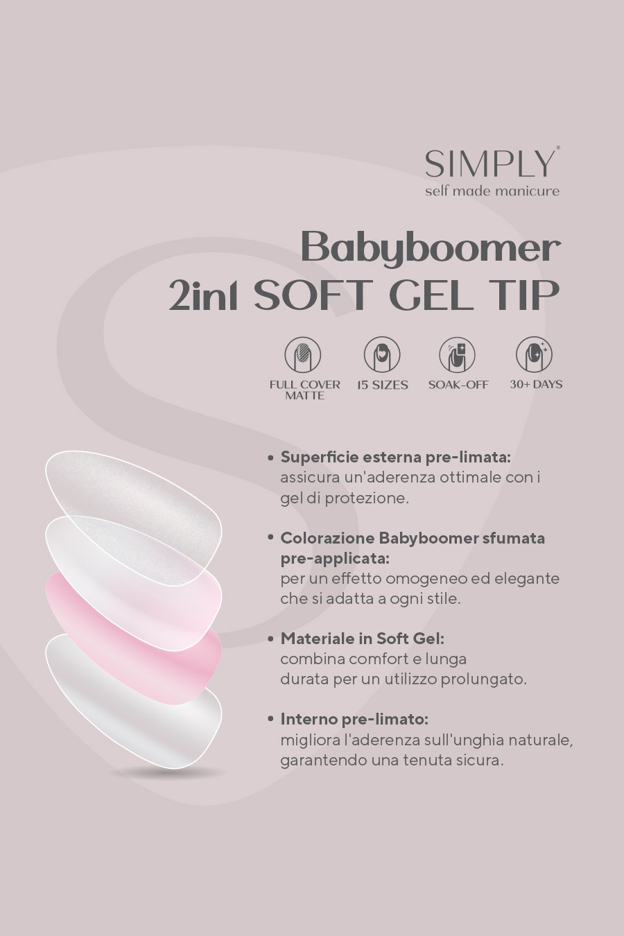Soft gel press on Tip Natural Short Coffin 01 – Image 5